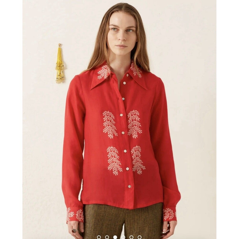Alix Of Bohemia Dolly Shirt Button Front Long Sleeve Size Small
